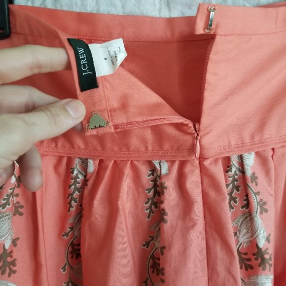 J. Crew cotton peach pleated tulip skirt size 0 - Picture 5 of 12
